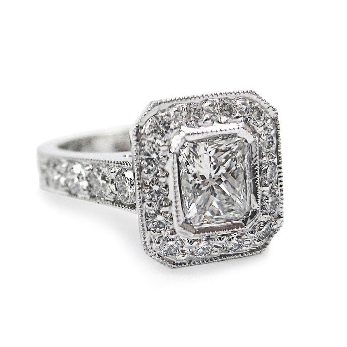 Tammy | Rectangular Radiant Cut Diamond Engagement Ring image 0