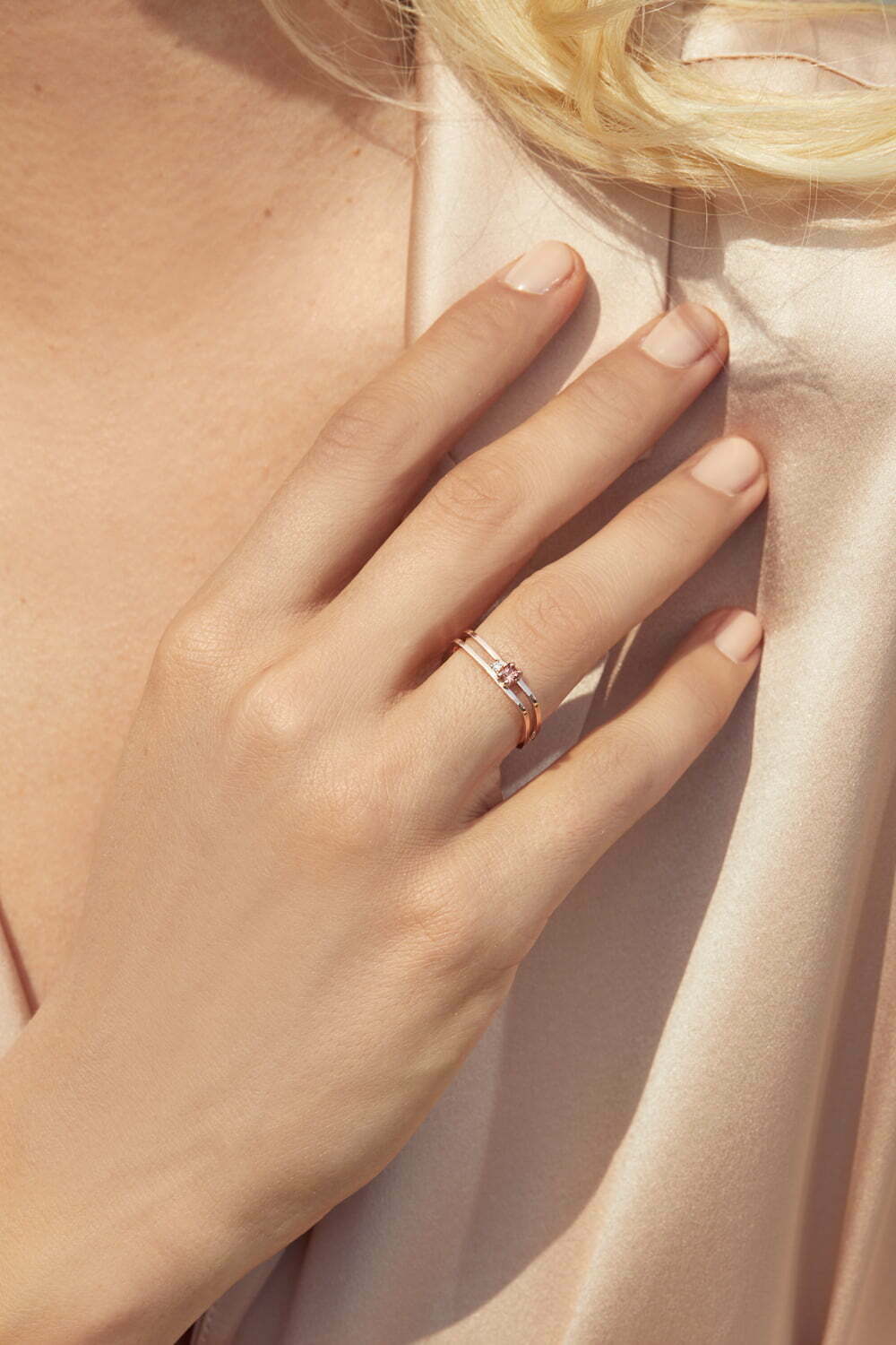 Red Sapphire Rose Gold Grace Ring image 1