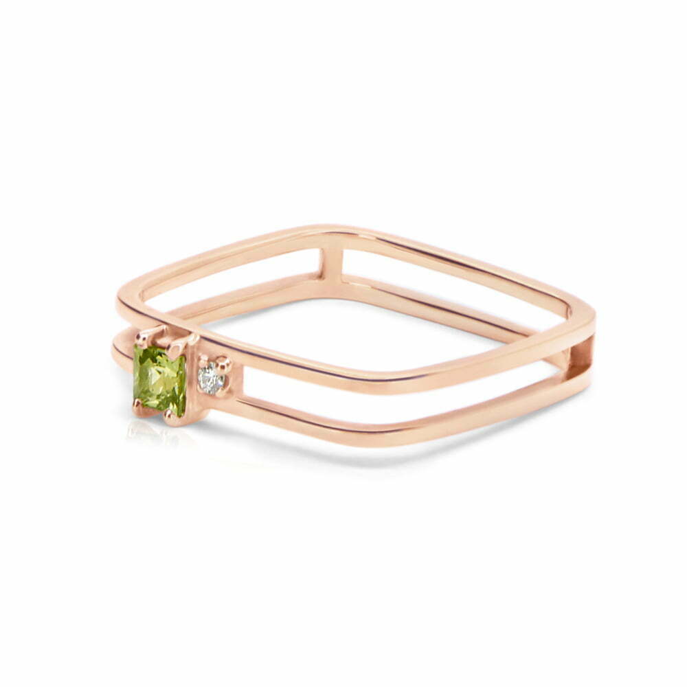 Green Sapphire Rose Gold Grace Ring image 0