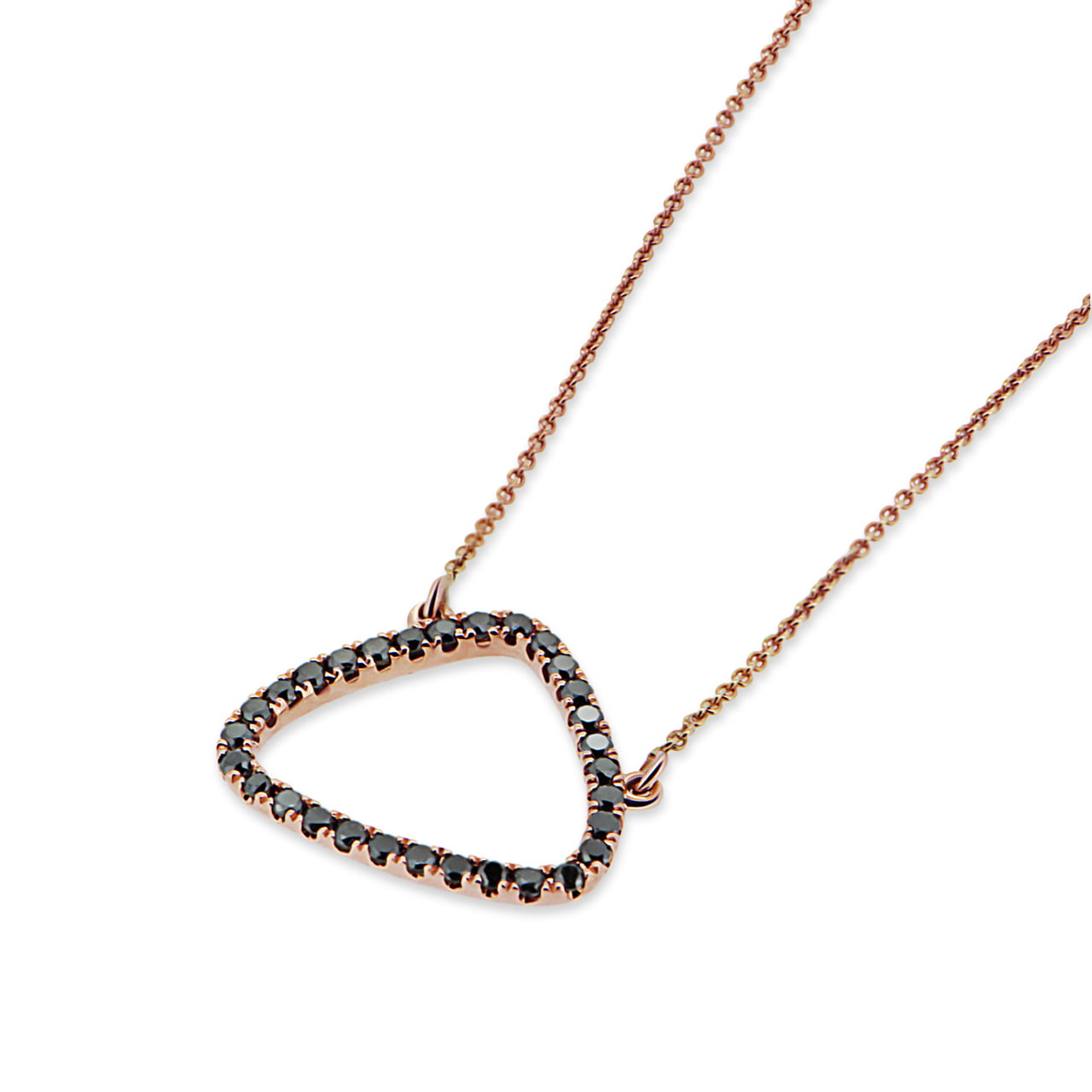 Rose Gold Black Diamond Pebble Pendant image 0