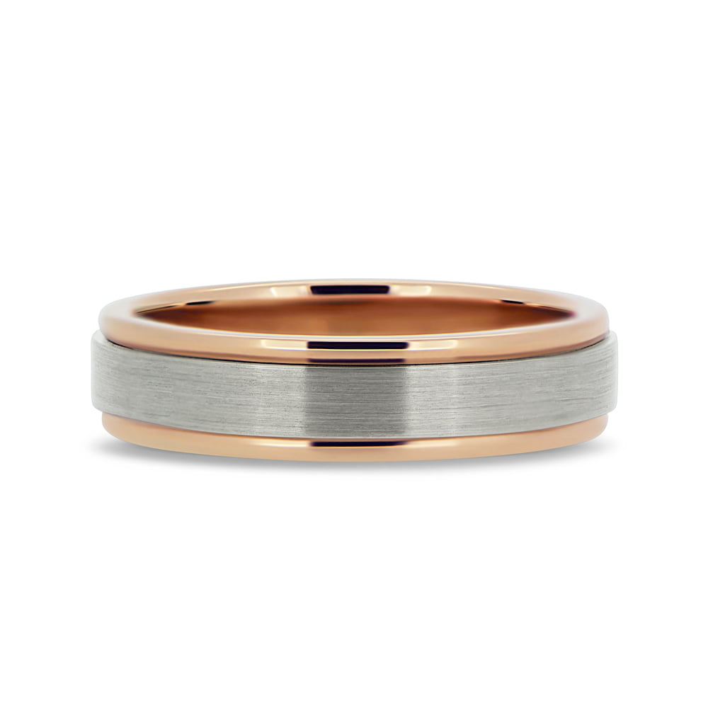V Style | Rose and White gold Wedding Band image 1