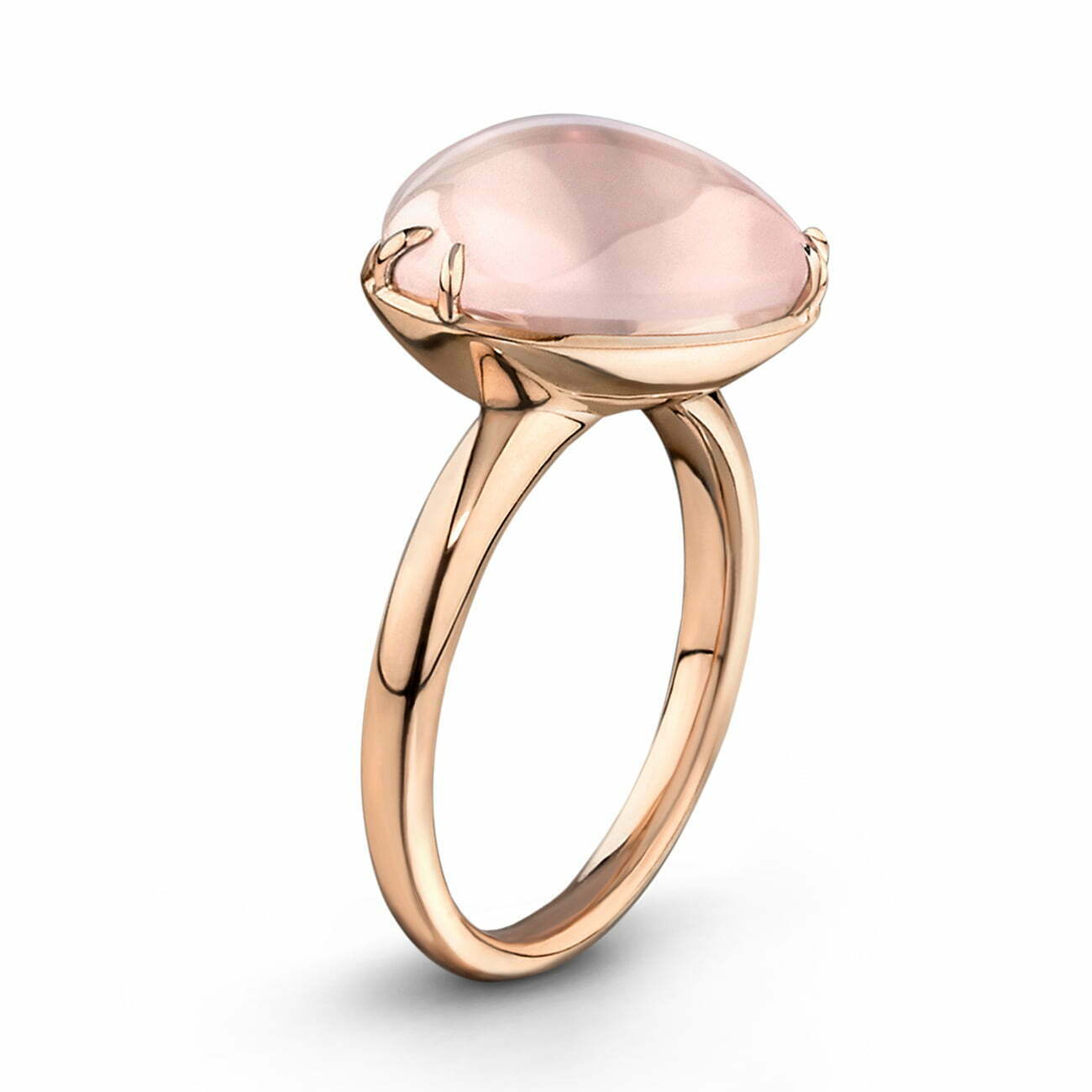 Rose Gold Rose Quartz Pebble Ring image 1
