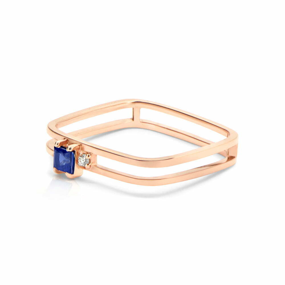 Blue Sapphire Rose Gold Grace Ring image 0