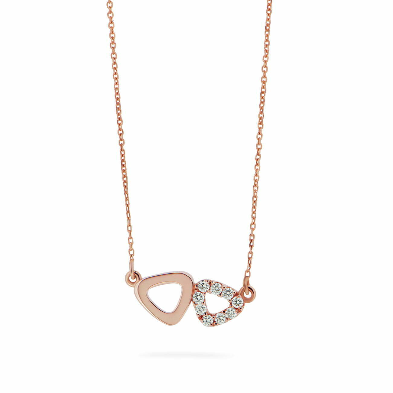 Rose Gold Diamond Double Pebble Pendant image 0
