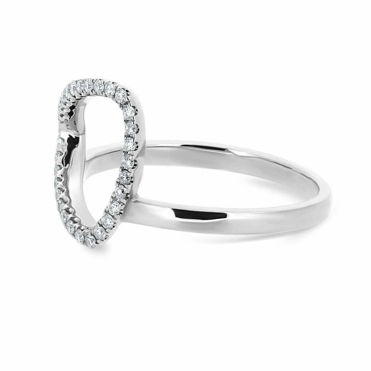 White Gold Diamond Pebble Ring image 1