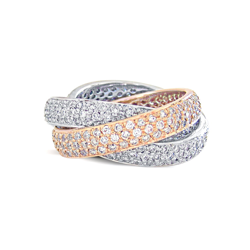 Heidi | 18t White & Rose Gold Pave Diamond Ring image 0