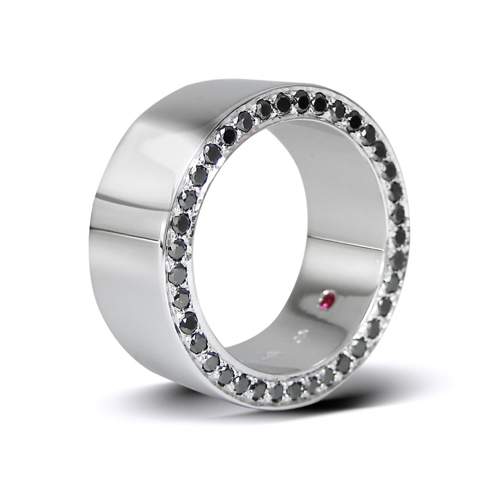 BC | White Gold & Black Diamond Mens Ring image 0