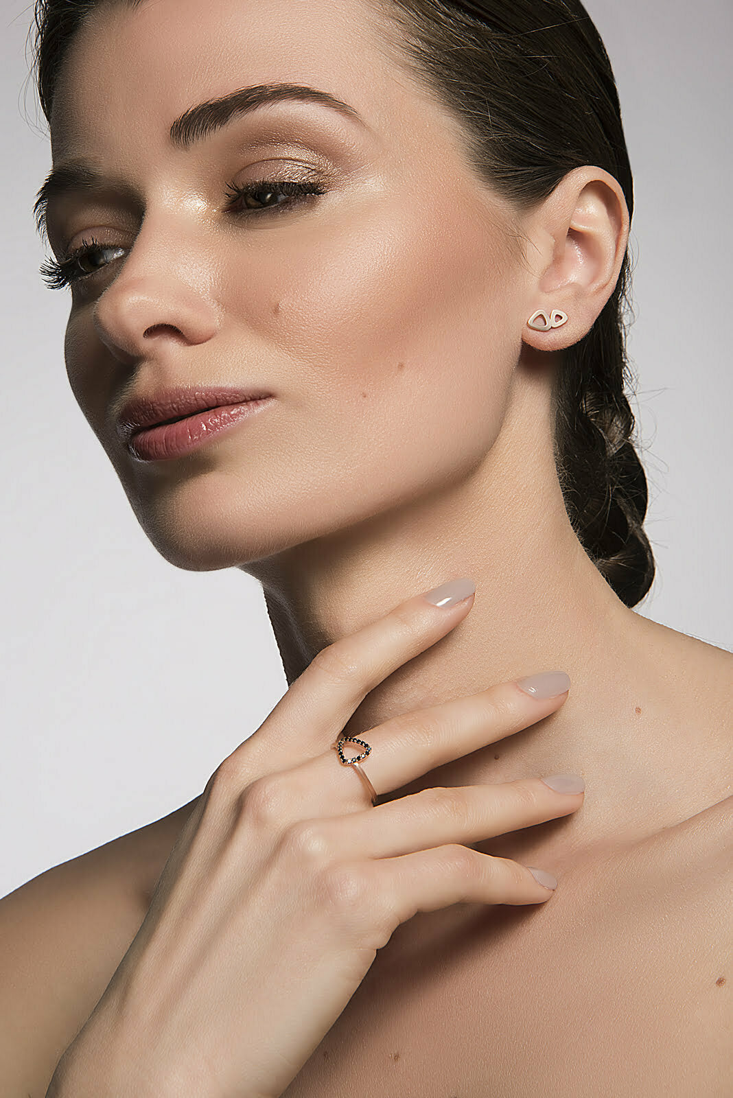 Rose Gold Double Pebble Studs image 1