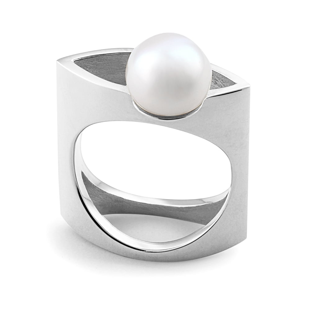 Sterling Silver Pearl Marquis Ring image 0
