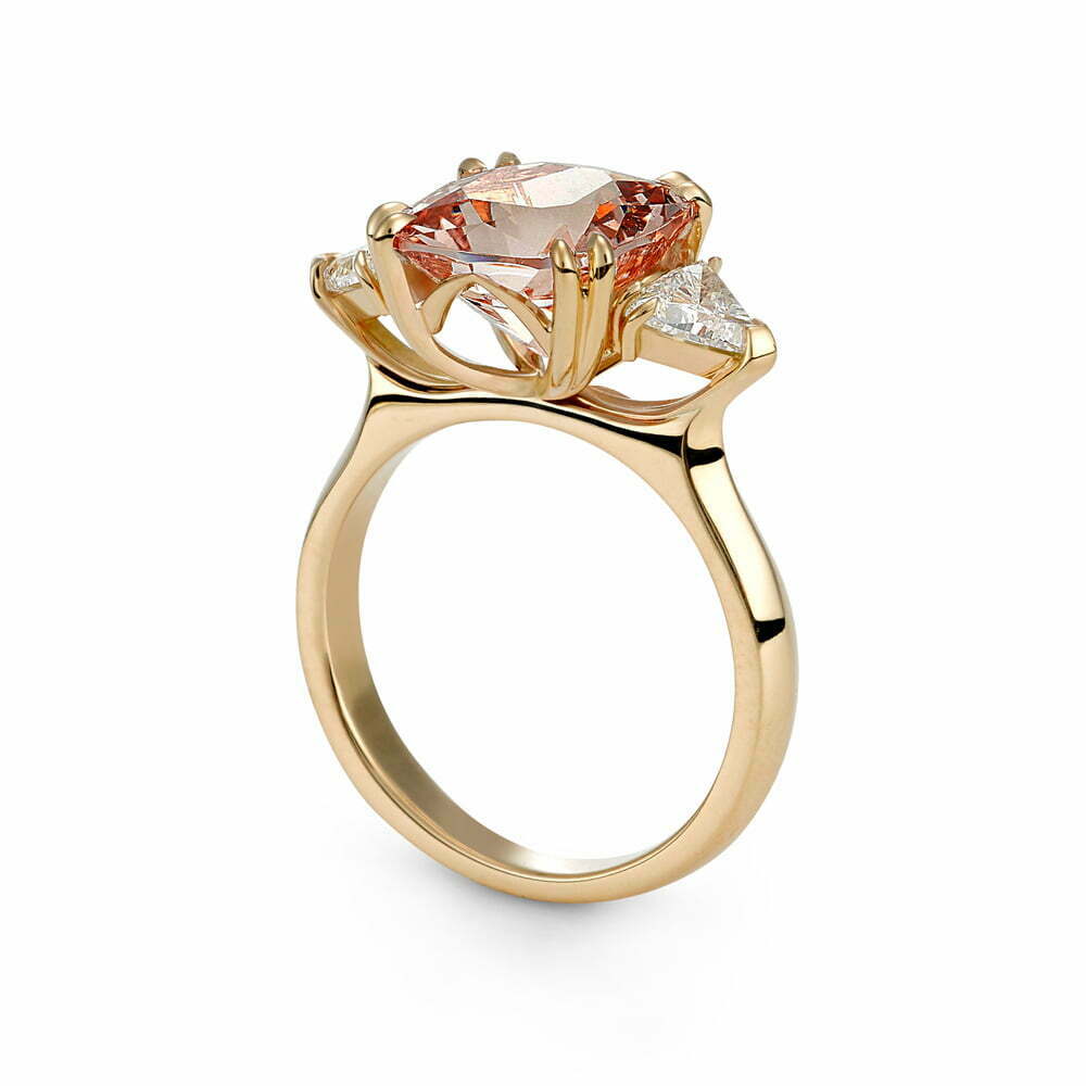 Jo | Cushion Cut Morganite and Diamond Engagement Ring image 1