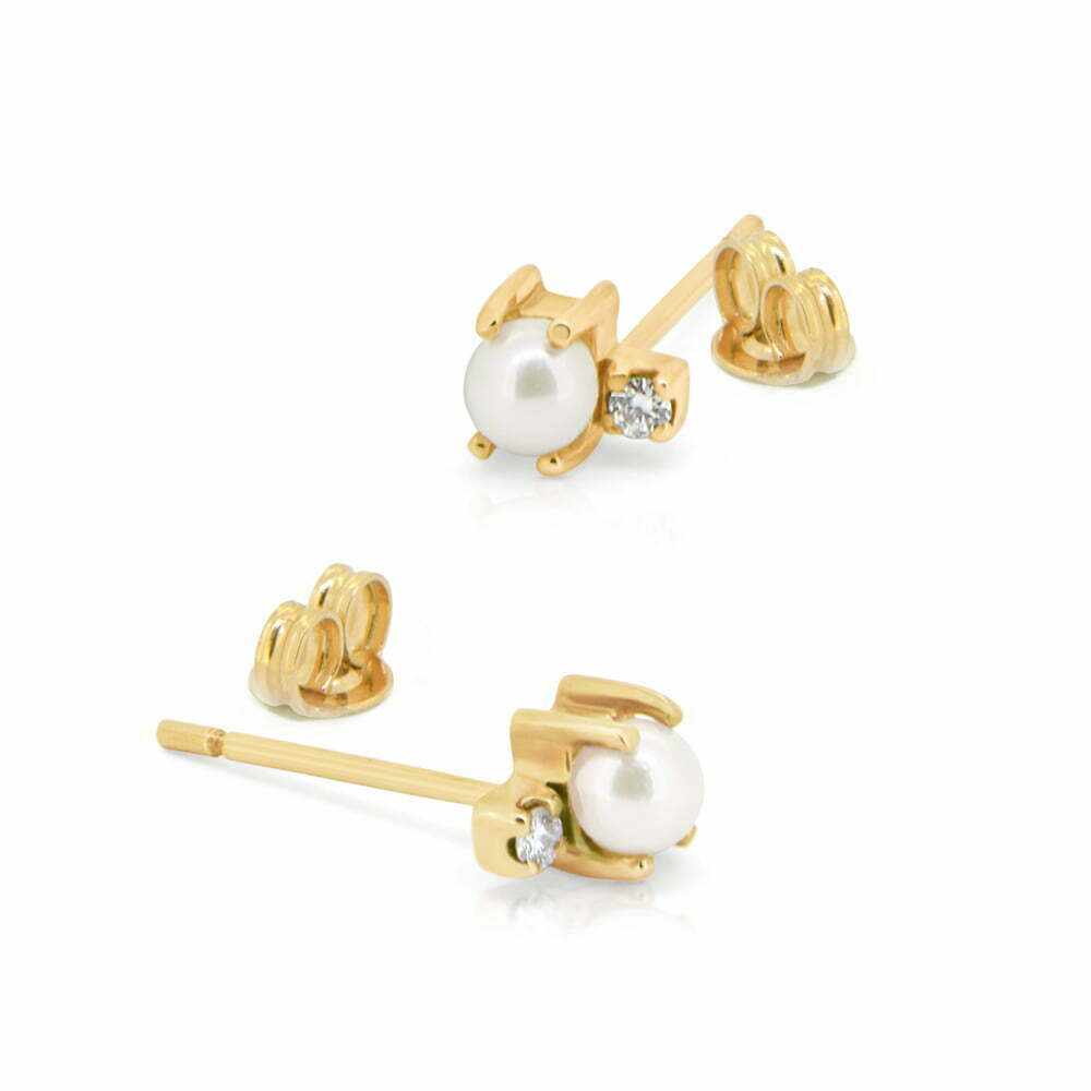 Yellow Gold Grace Pearl studs image 0