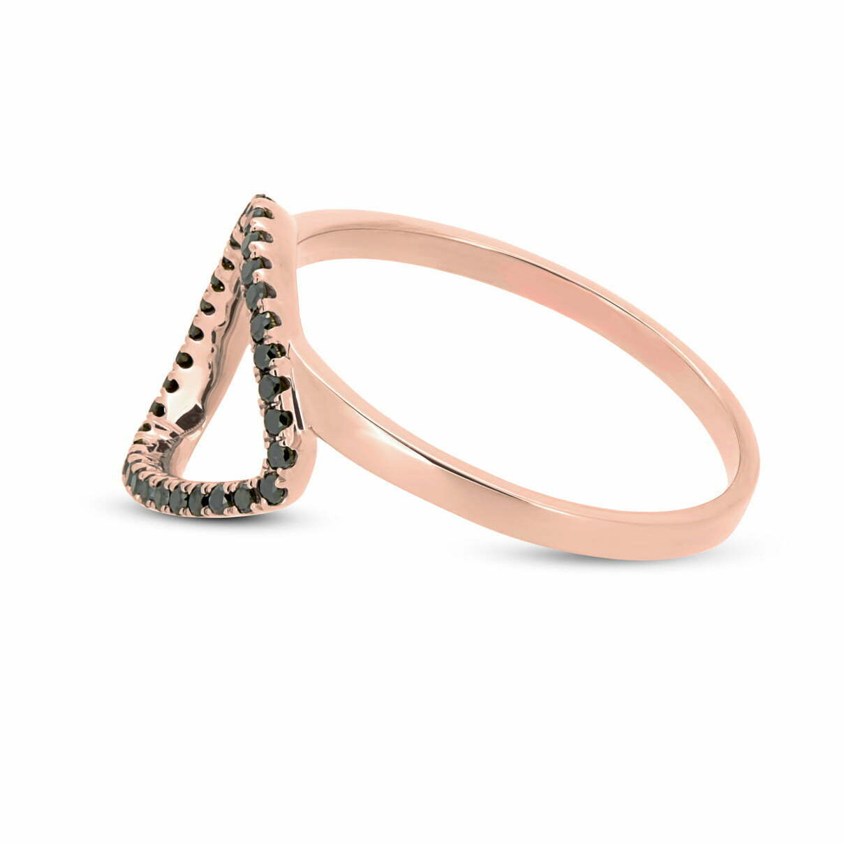 Rose Gold Black Diamond Pebble Ring image 1