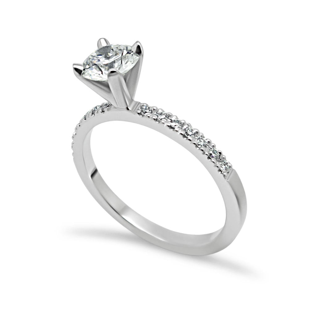 Romy | Classic Four Claw White Gold Diamond Engagement Ring image 0