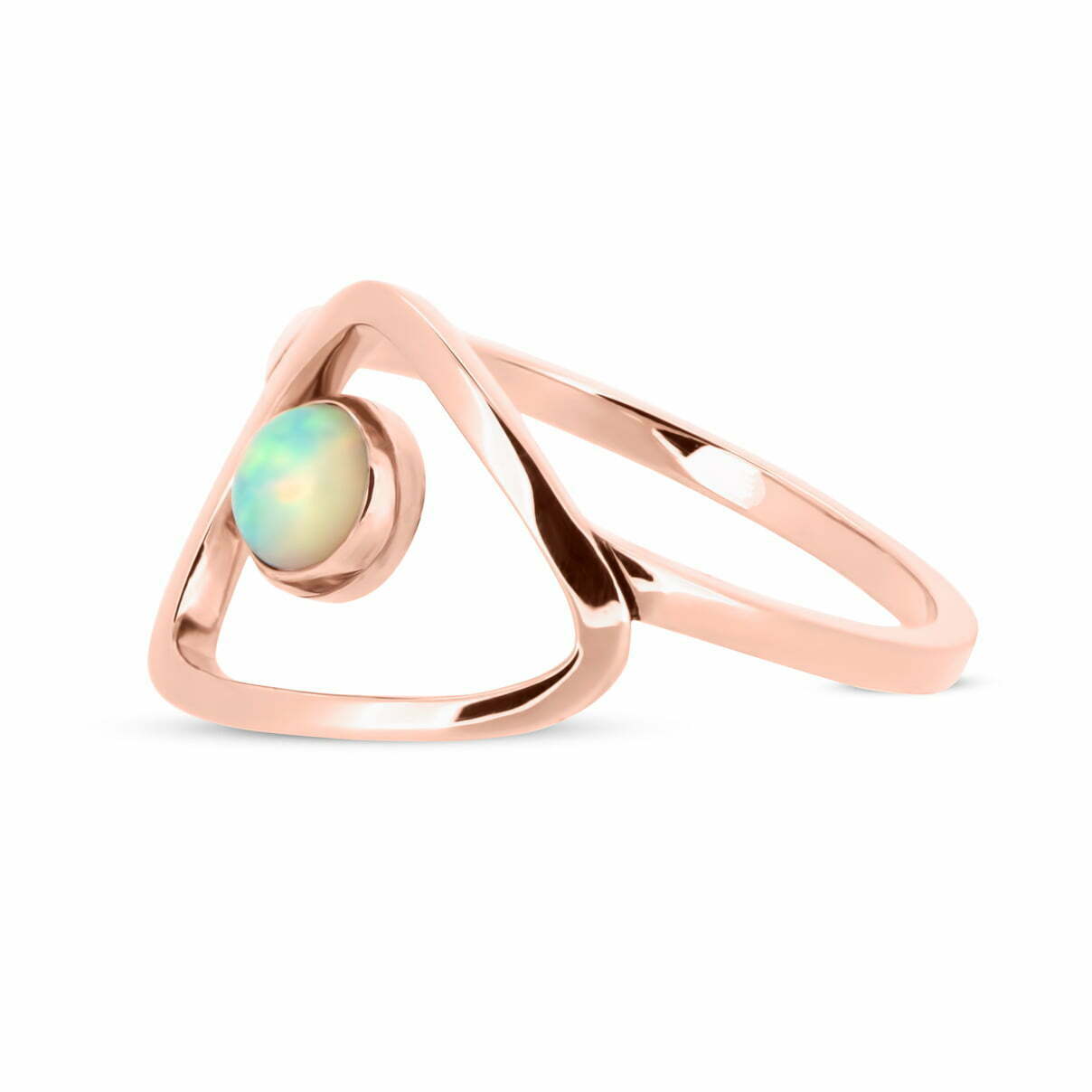 Rose Gold Australian Opal Pebble Ring image 0