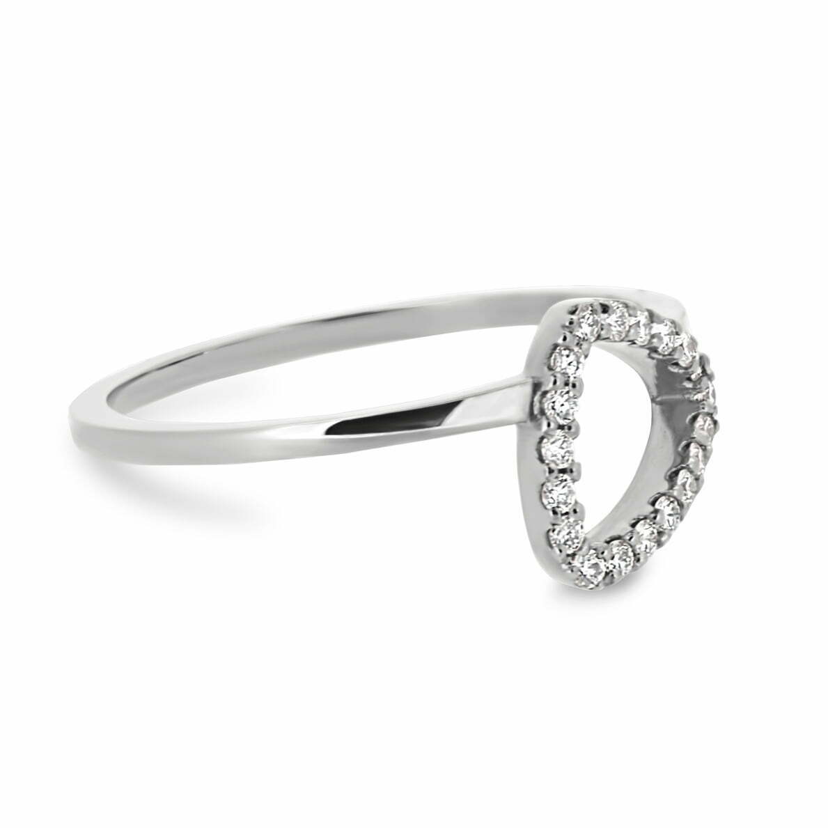 White Gold Diamond Mini Pebble Ring image 1