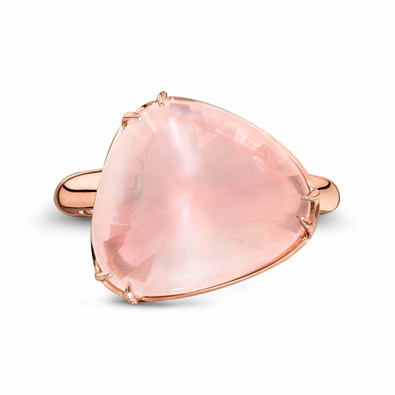 Rose Gold Rose Quartz Pebble Ring image 0