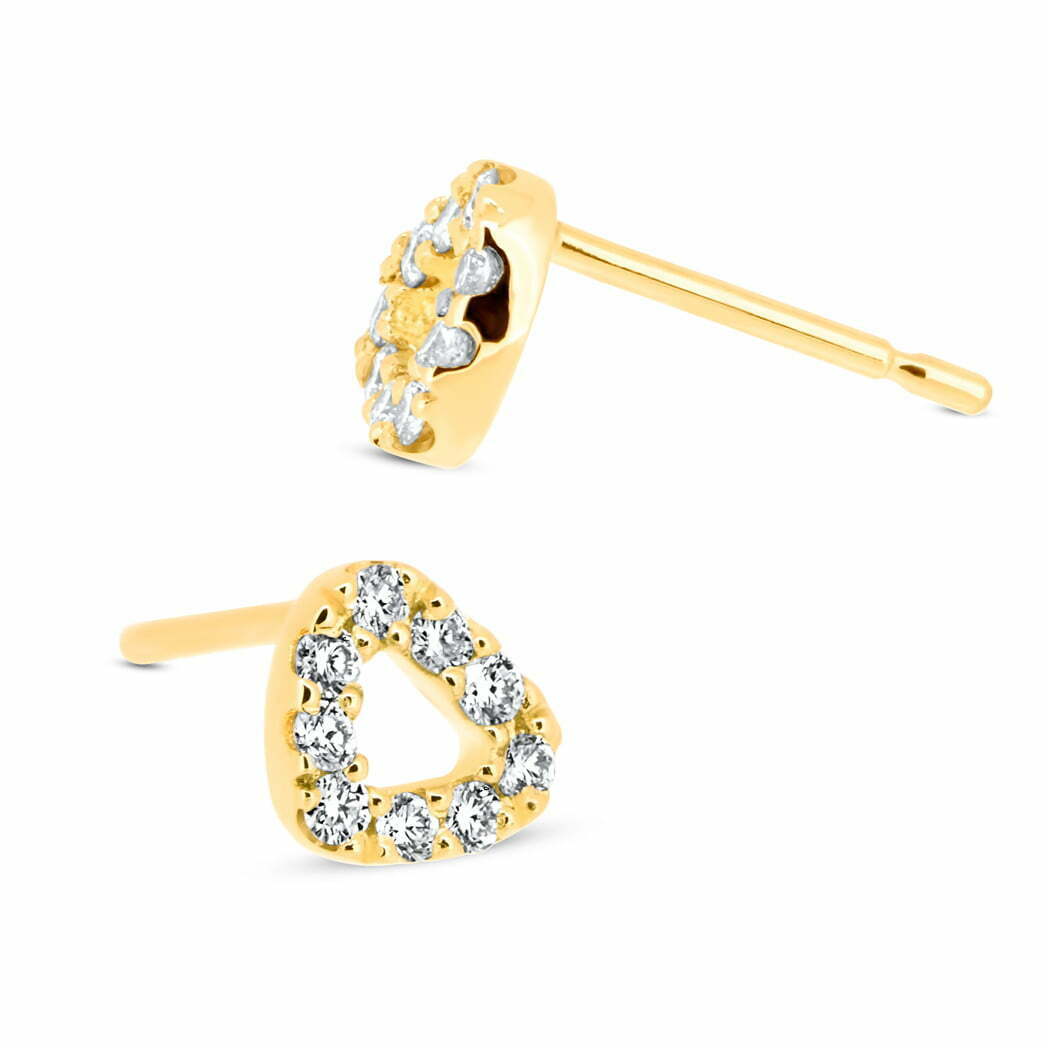 Yellow Gold Diamond Pebble Studs image 0