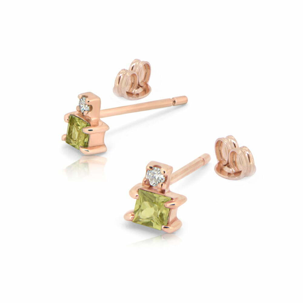 Rose Gold Grace Sapphire and diamond studs image 0