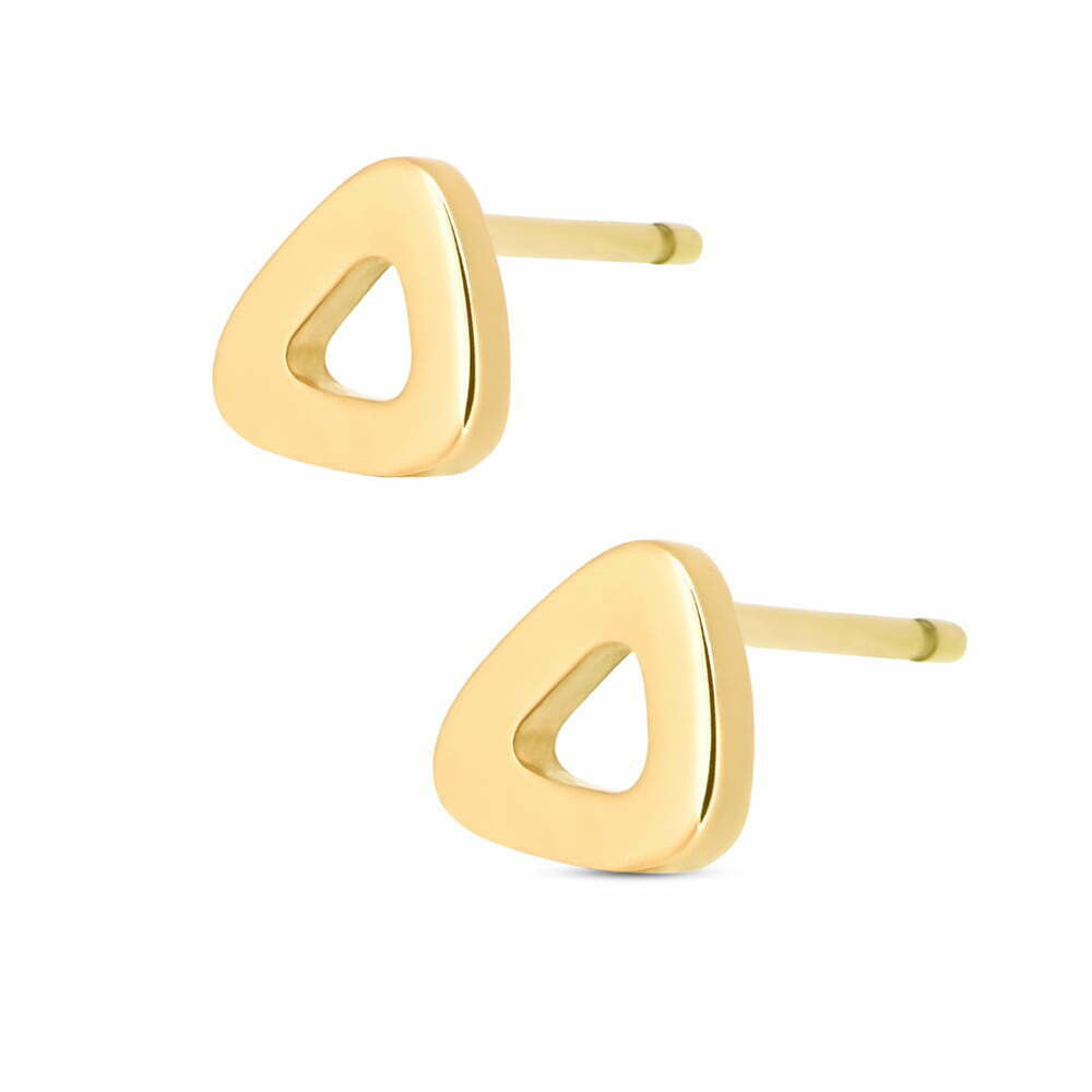 Yellow Gold Pebble Stud Earrings image 0