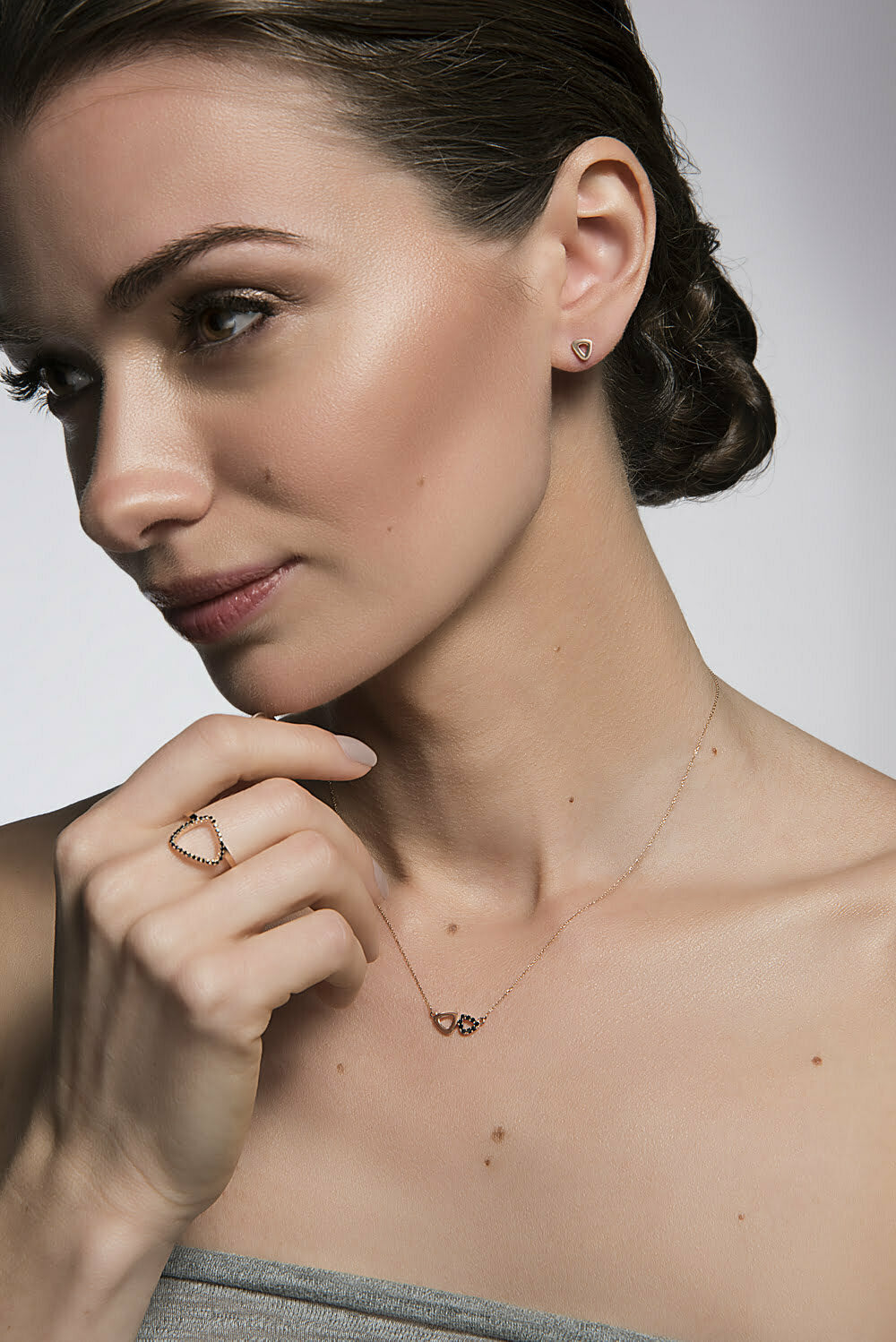 Rose Gold Pebble Stud Earrings image 1