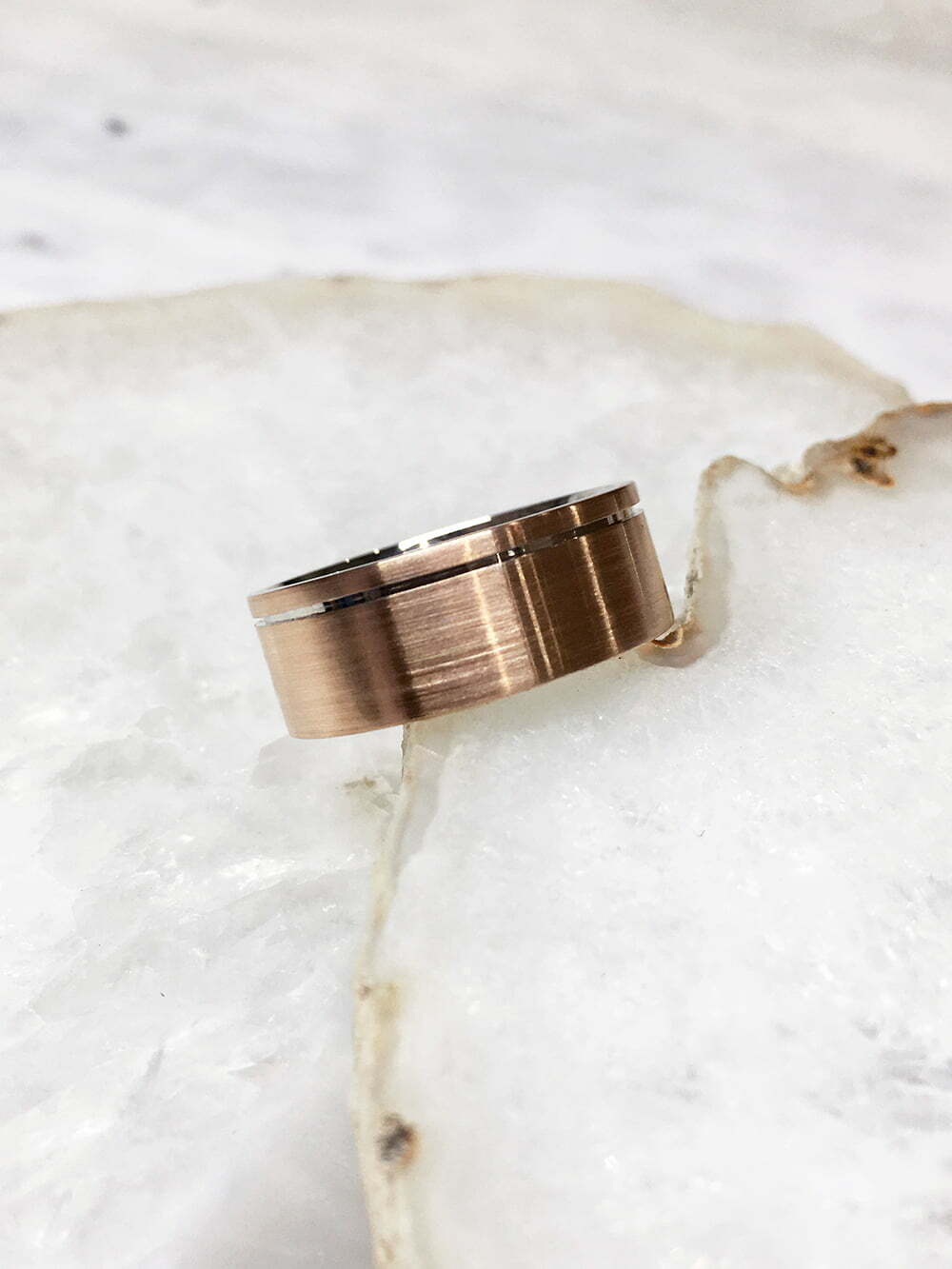 Jermain | Rose & White Gold Split Wedding Ring image 1