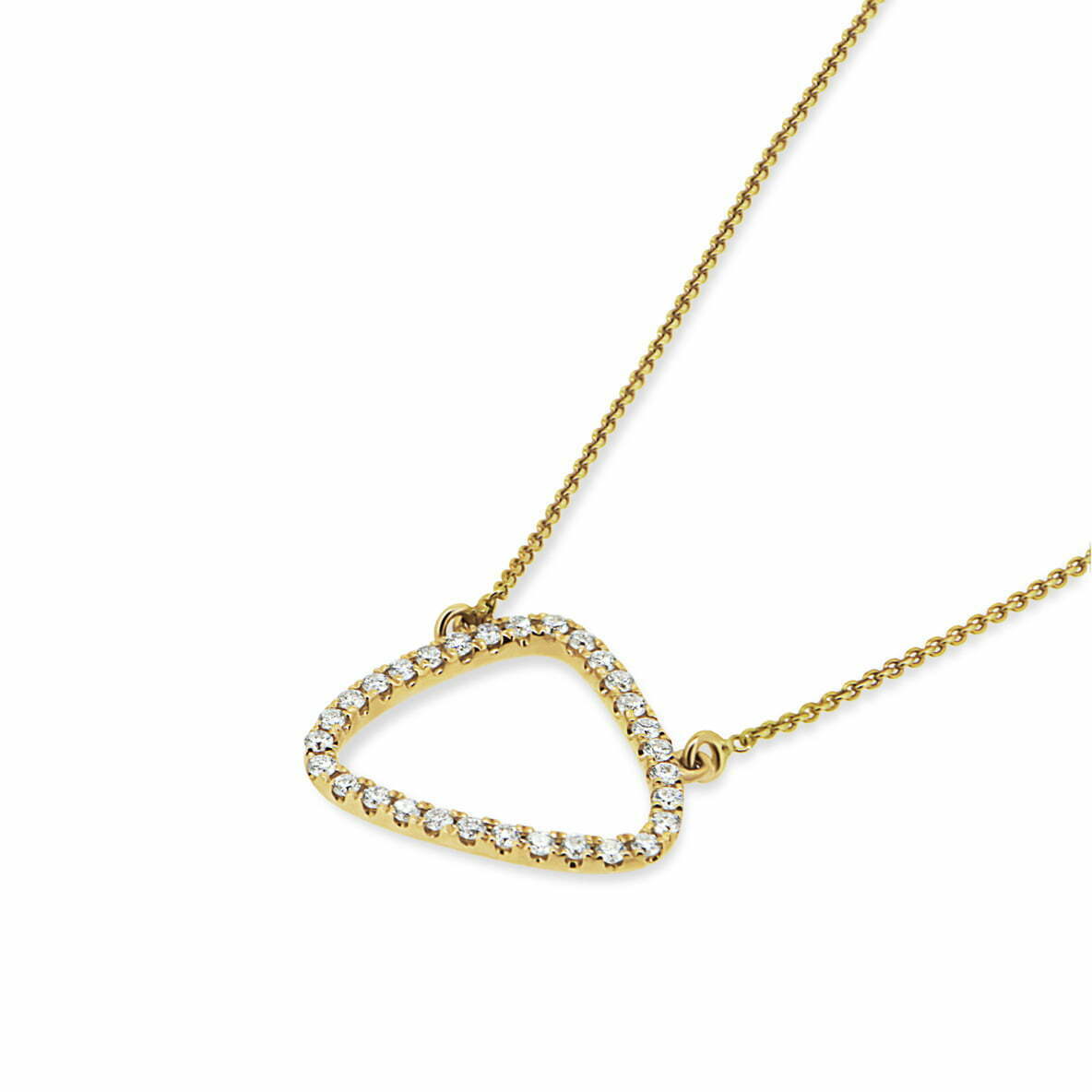 Gold Diamond Pebble Pendant image 1