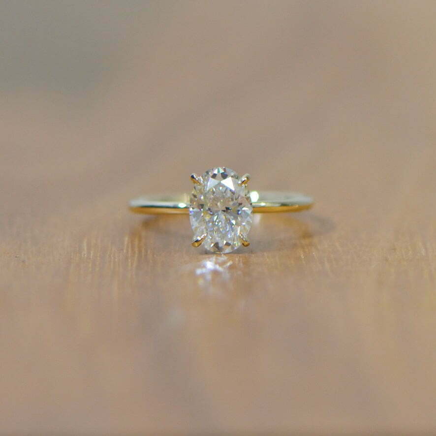 Yellow Gold Fine Oval Engagement Ring image 1