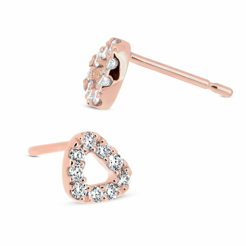 Rose Gold Diamond Pebble Studs image 0