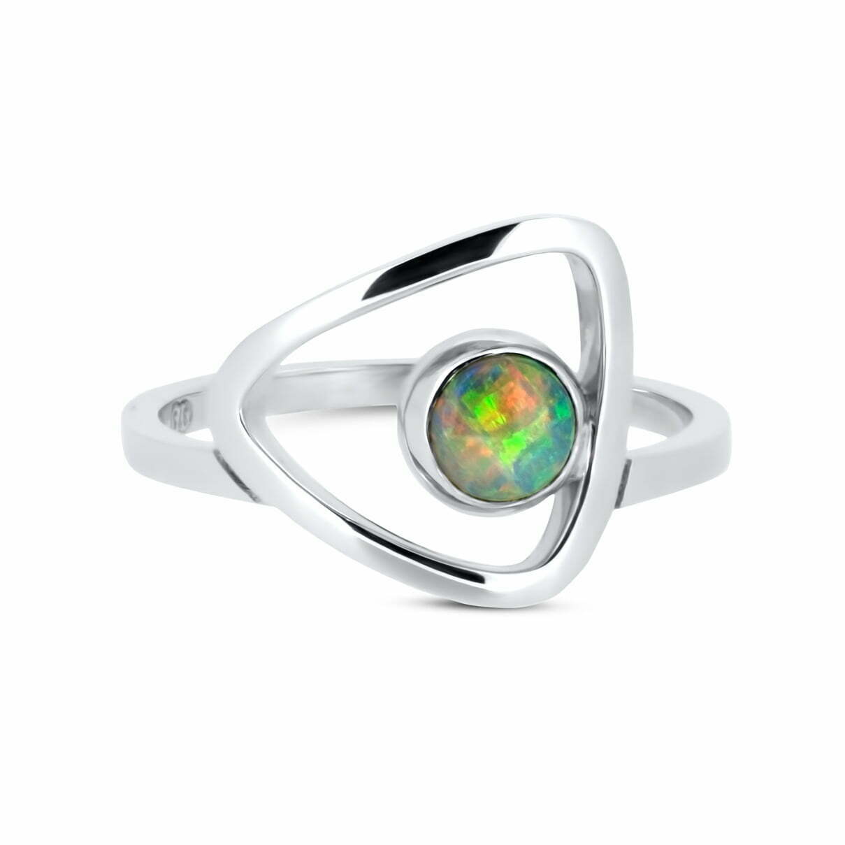 White Gold Opal Pebble Ring image 0