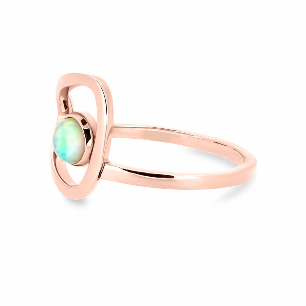Rose Gold Australian Opal Pebble Ring image 1