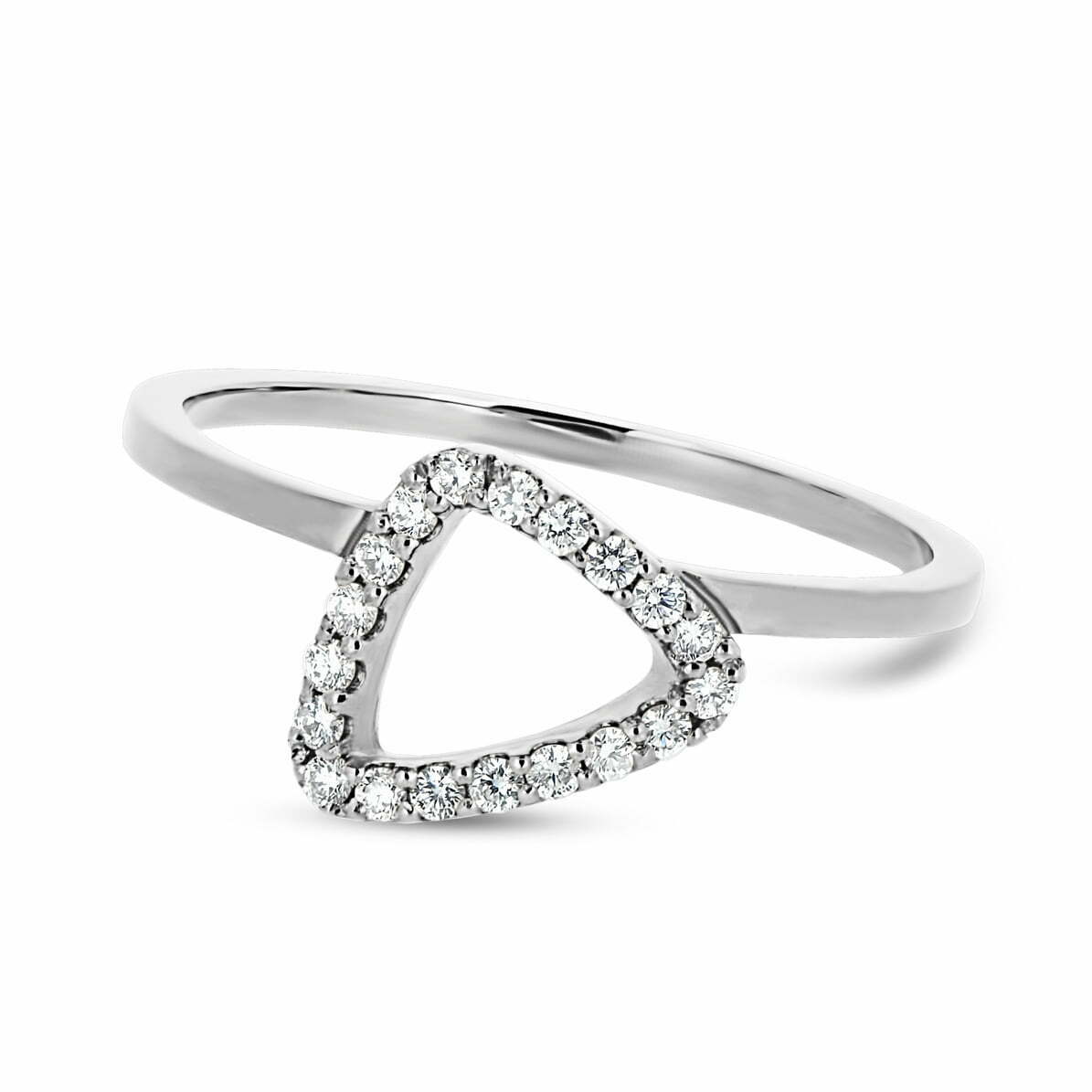White Gold Diamond Mini Pebble Ring image 0