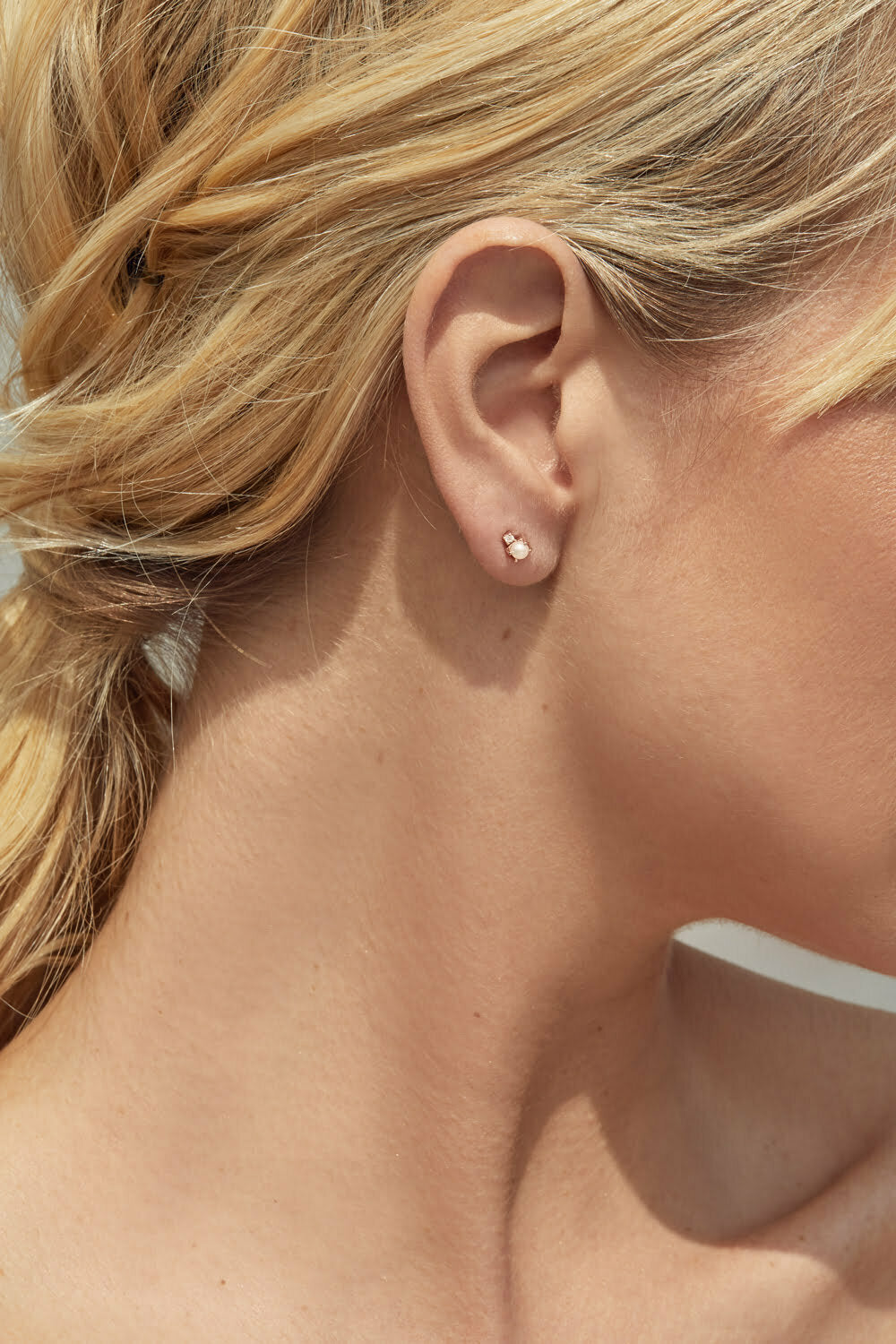 Rose Gold Grace Pearl studs image 1