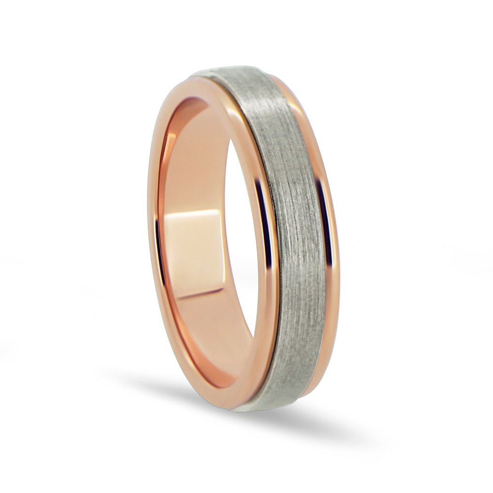 V Style | Rose and White gold Wedding Band image 0