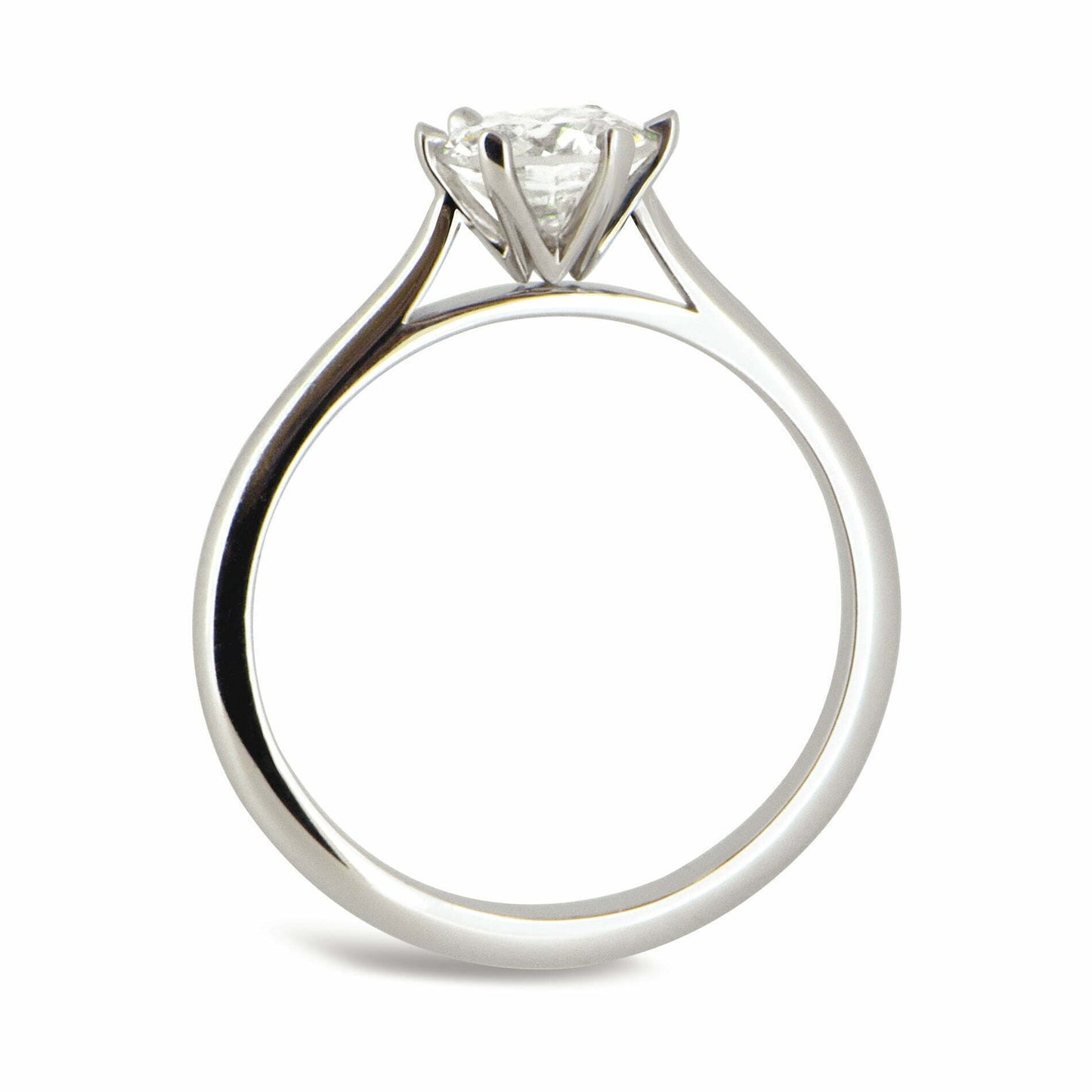 Kylie | Classic Six Claw White Gold Diamond Engagement Ring image 1