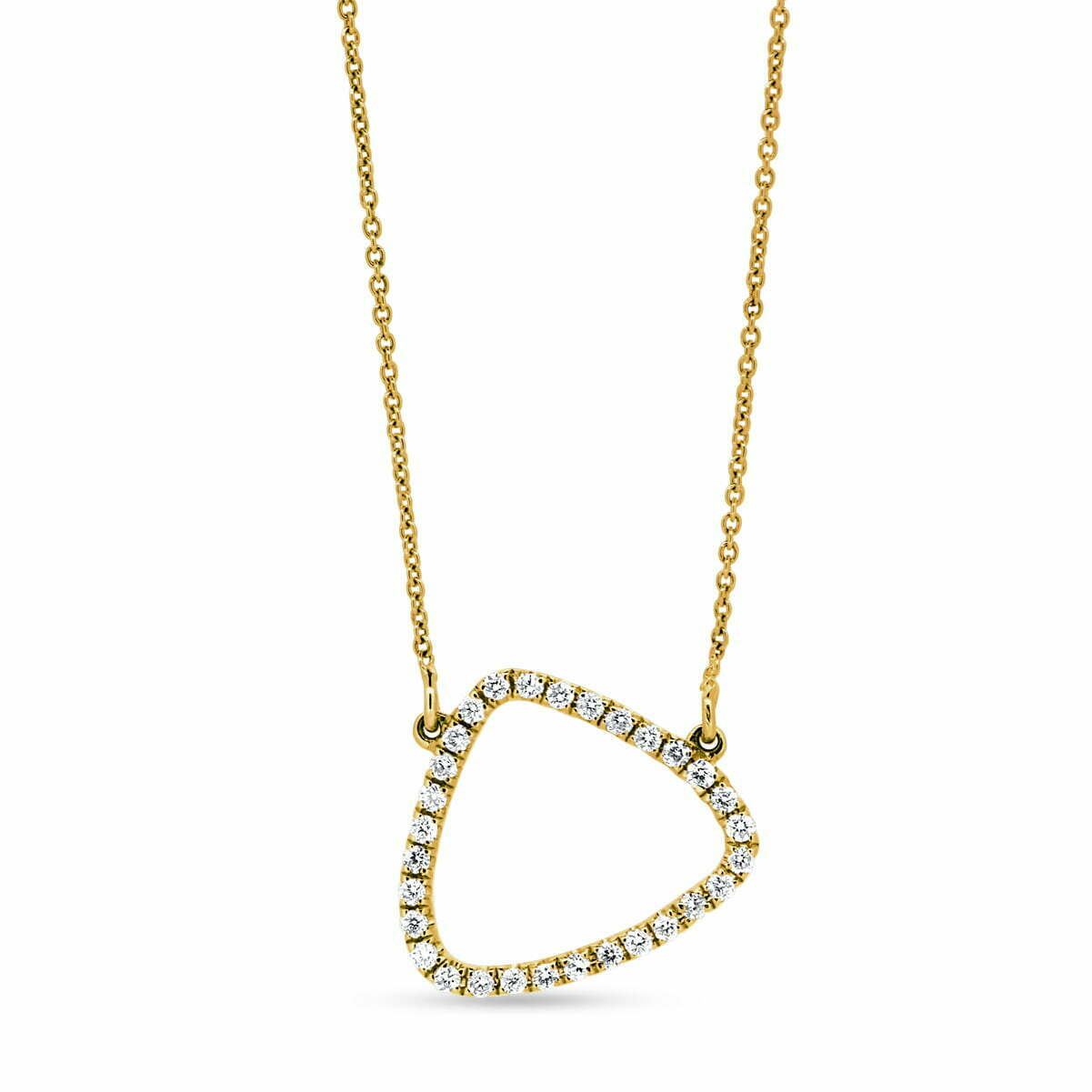 Gold Diamond Pebble Pendant image 0