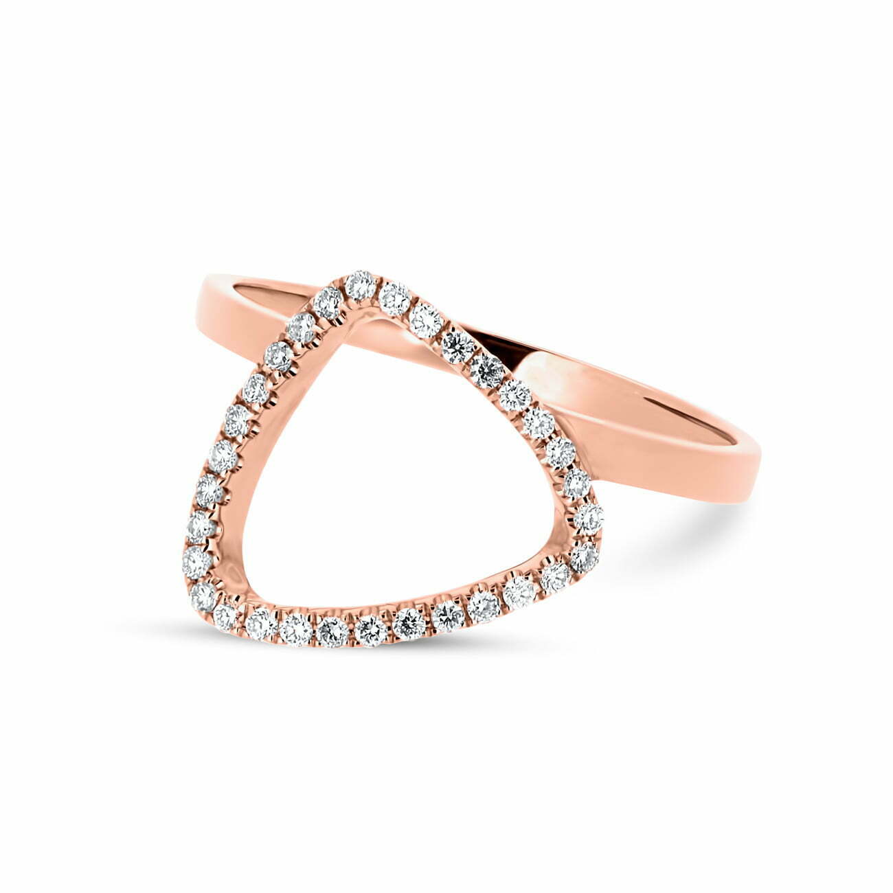 Rose Gold Diamond Pebble Ring image 0