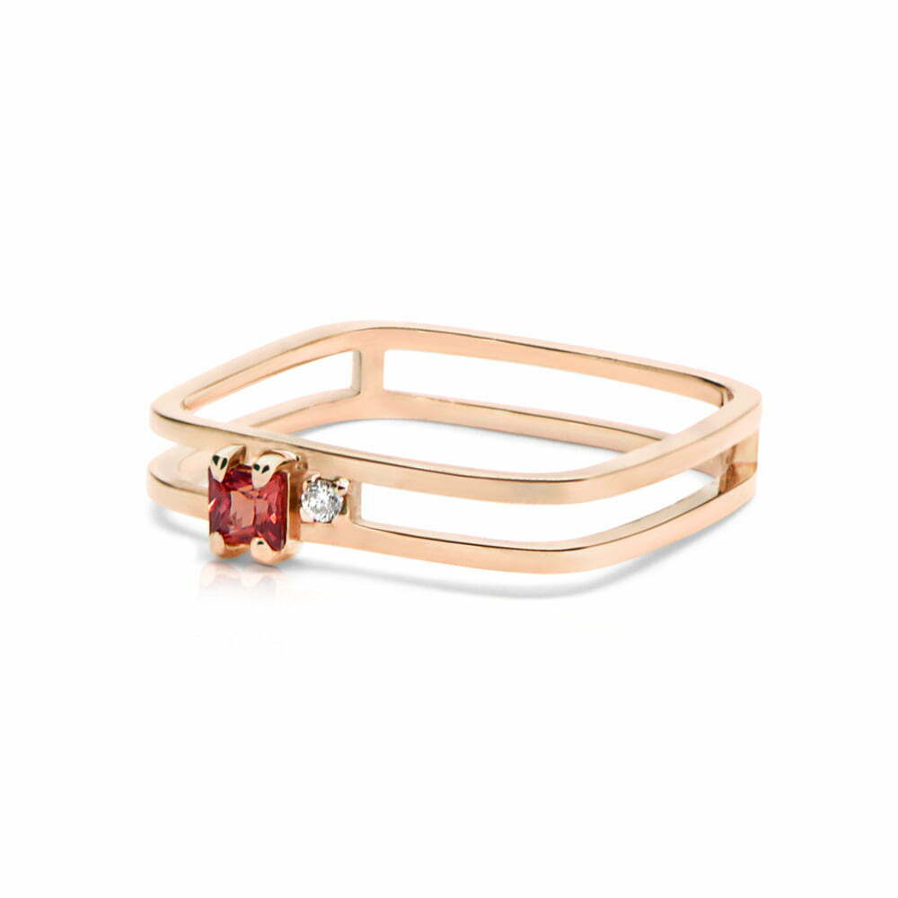 Red Sapphire Rose Gold Grace Ring image 0