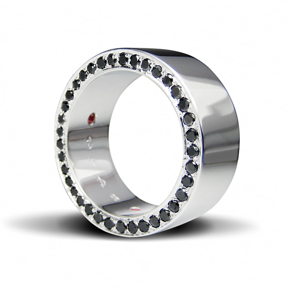 BC | White Gold & Black Diamond Mens Ring image 1