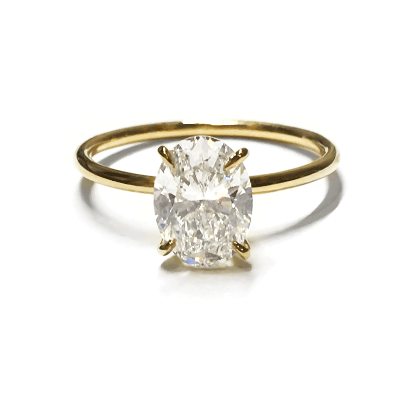 Yellow Gold Fine Oval Engagement Ring image 0