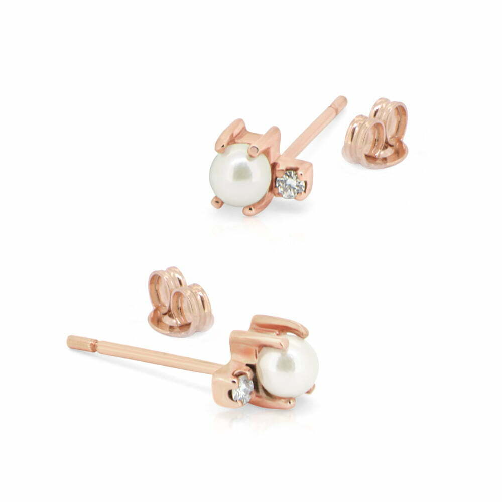Rose Gold Grace Pearl studs image 0