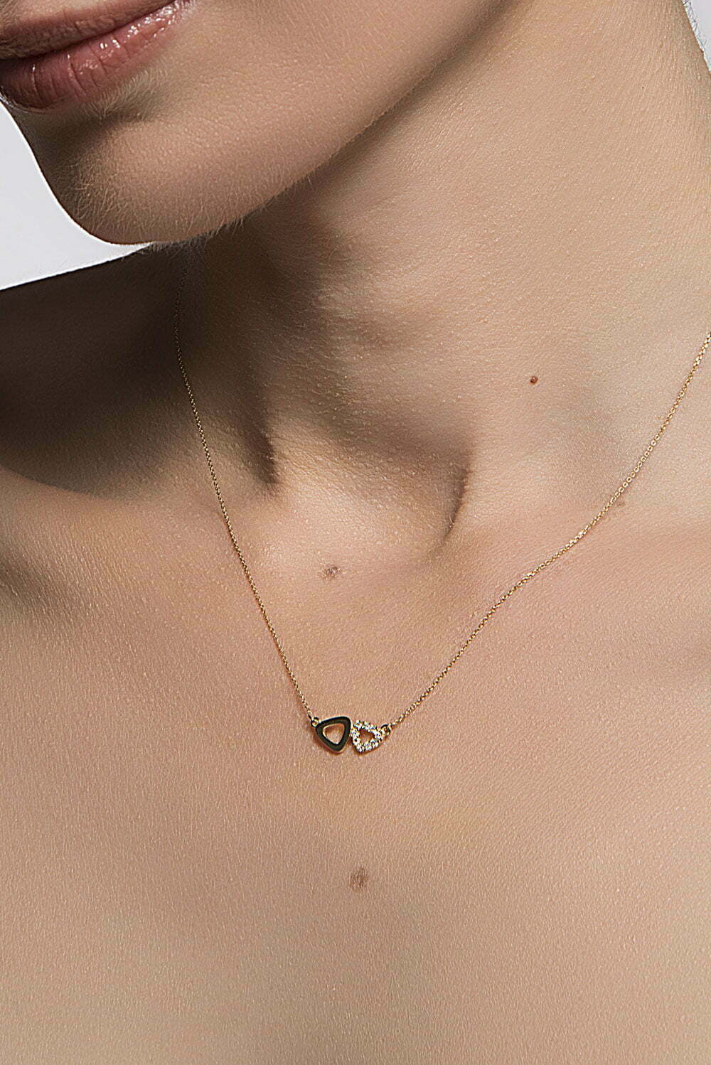 Gold Diamond Double Pebble Pendant – Adina Jozsef Fine Jewellery