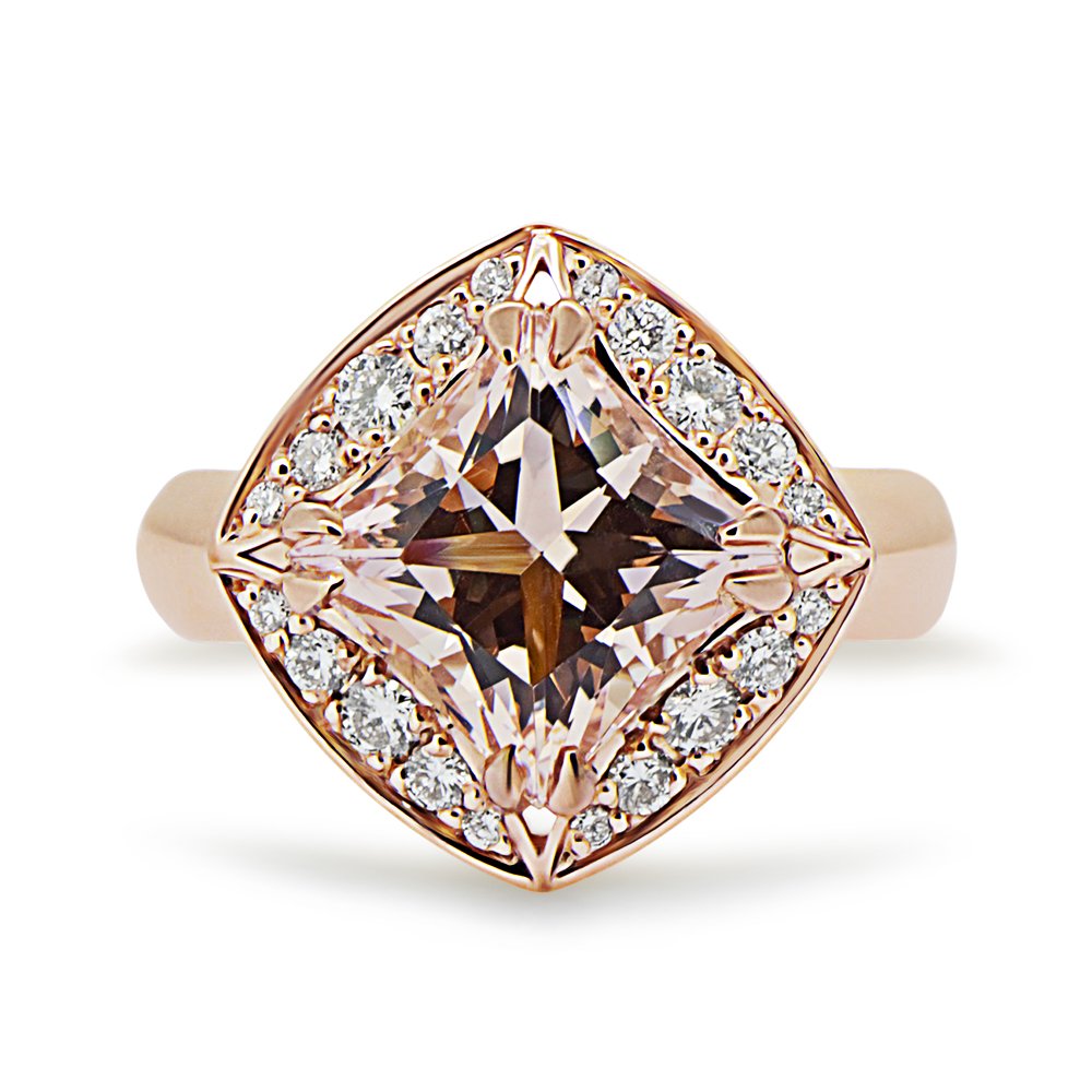 Claire | Morganite & Diamond Rose Gold Engagement Ring image 0