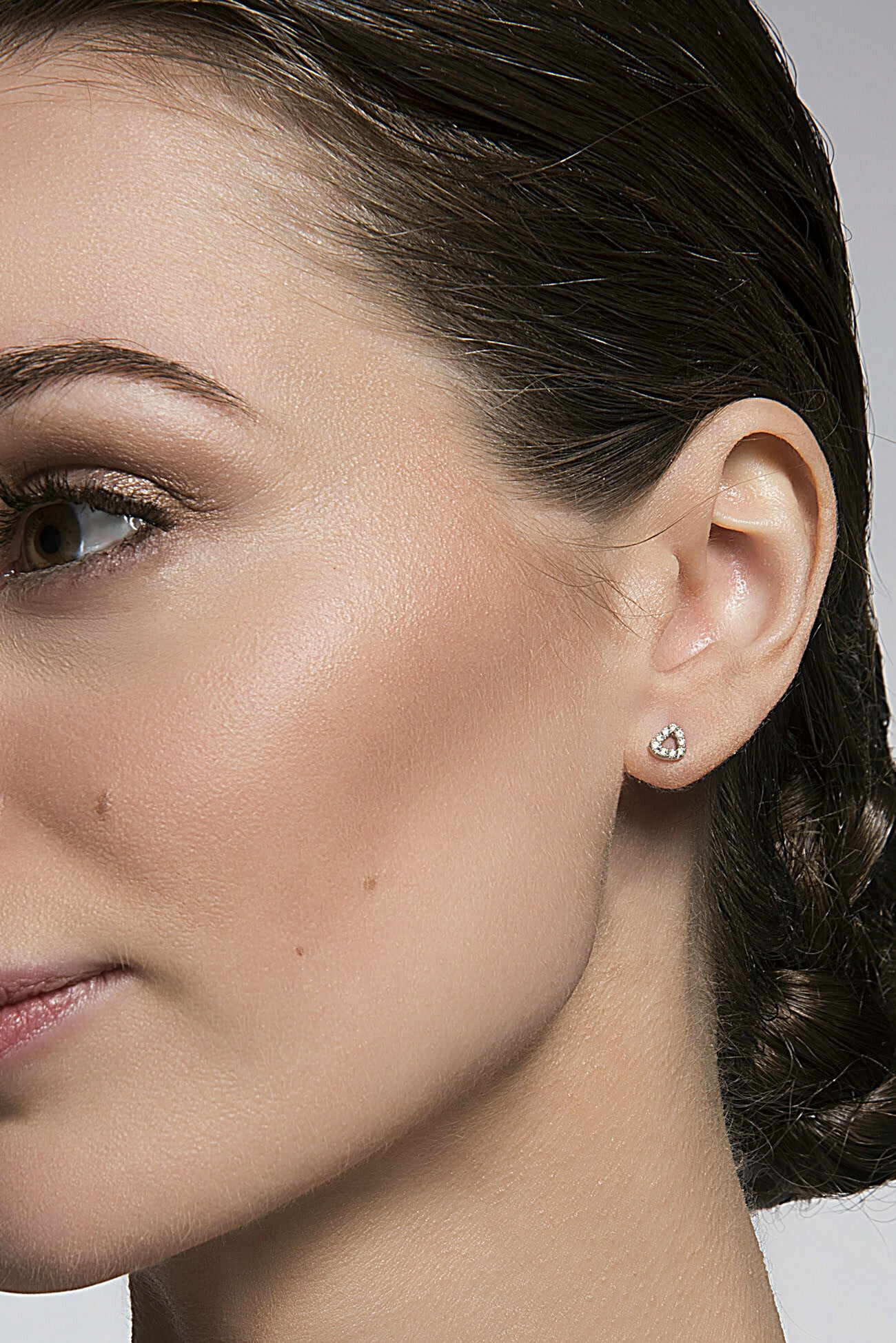 White Gold Diamond Pebble Studs image 1