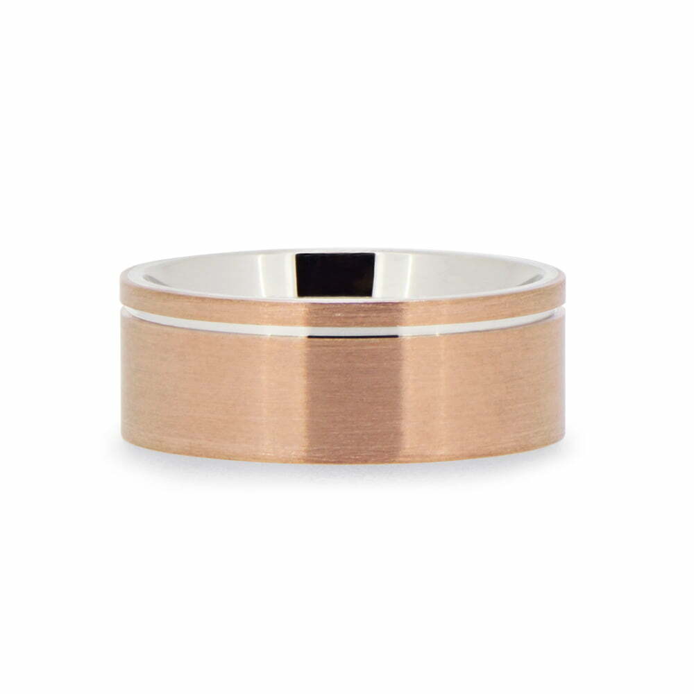 Jermain | Rose & White Gold Split Wedding Ring image 0