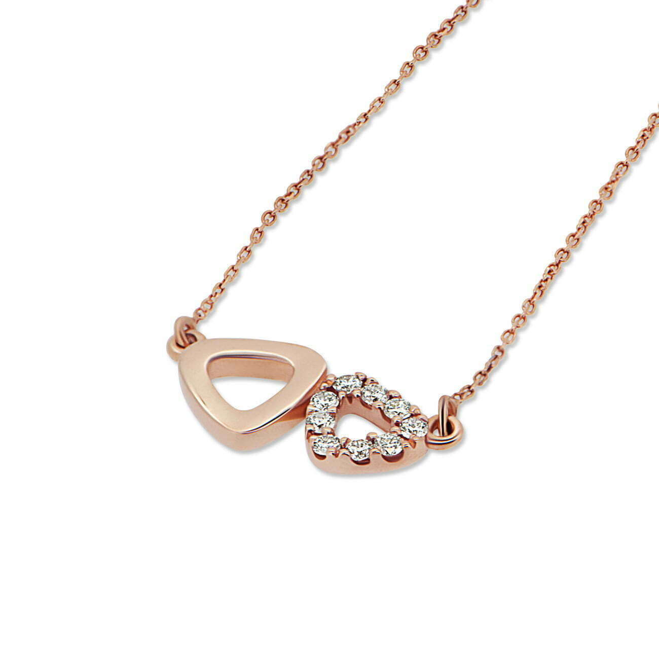 Rose Gold Diamond Double Pebble Pendant image 1
