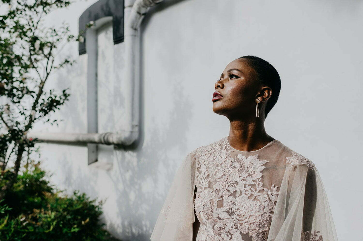 Rose Gold And Clear Quartz Pebble Earrings image 1