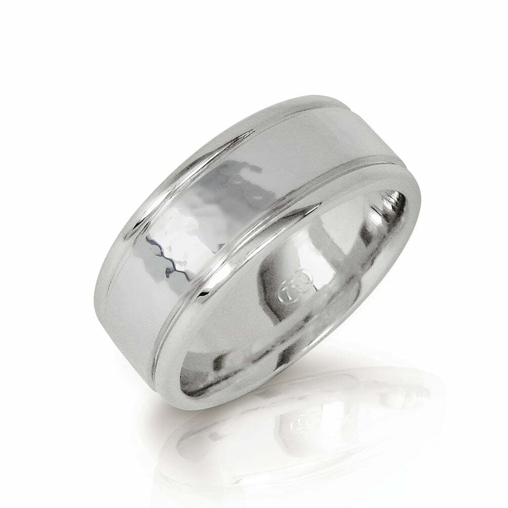 Jeremy | White Gold Textured Ring image 0