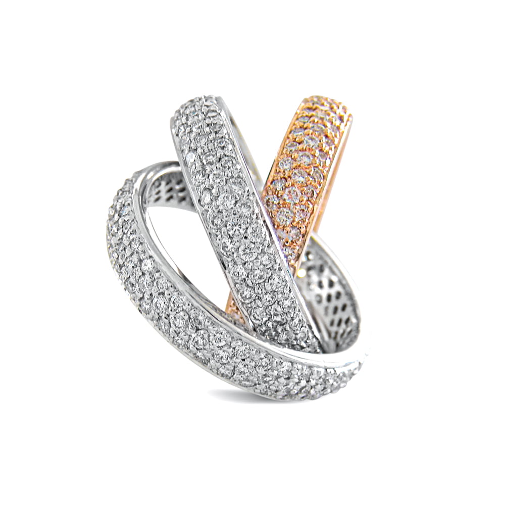 Heidi | 18t White & Rose Gold Pave Diamond Ring image 1
