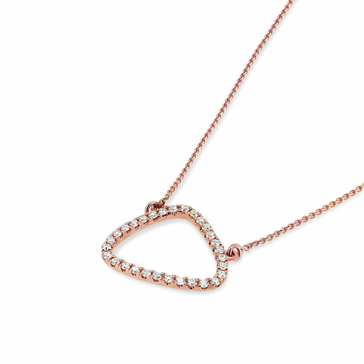 Rose Gold Diamond Pebble Pendant image 1