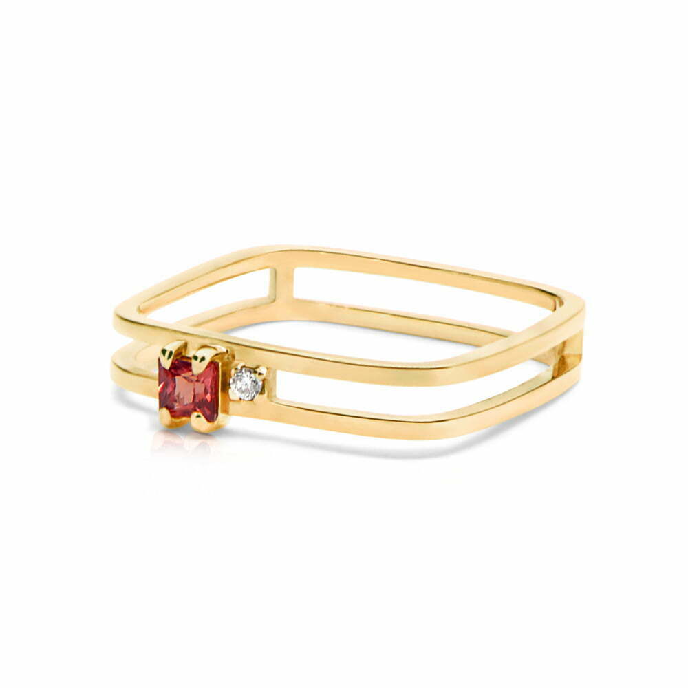Red Sapphire Yellow Gold Grace Ring image 0
